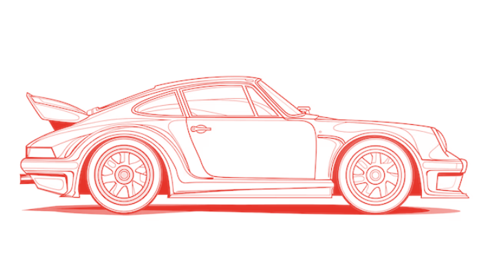 Classic sports car outline